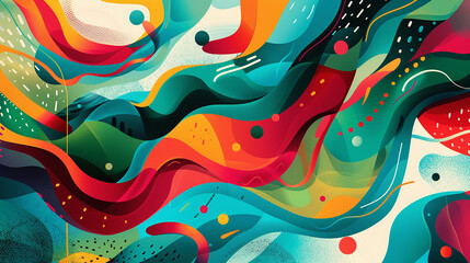 Obraz premium Dynamic and Vibrant Abstract Art with Flowing Colors