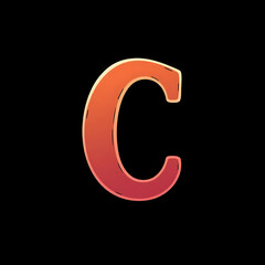 Naklejka premium 3d red letter c