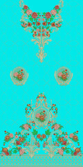 Indian Embroidery Neck and Border Design, Pattern, Patch, Embroidery Designs, Women Shirt Designs, Embroidery Allover Designs Embroidery Illustration, for Textile Clothing Design Manual artwork
