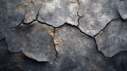 Obraz premium Dark Grey Cracked Stone Surface Texture Background
