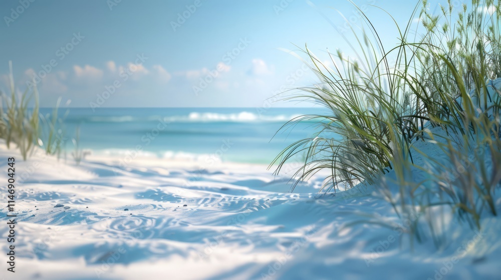 Poster tranquil beach scene with ample room for your custom text or graphics