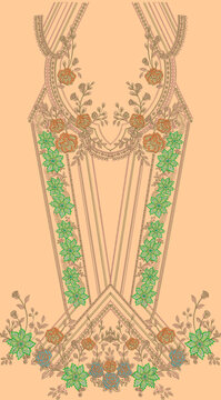 Indian Embroidery Neck and Border Design, Pattern, Patch, Embroidery Designs, Women Shirt Designs, Embroidery Allover Designs Embroidery Illustration, for Textile Clothing Design Manual artwork
