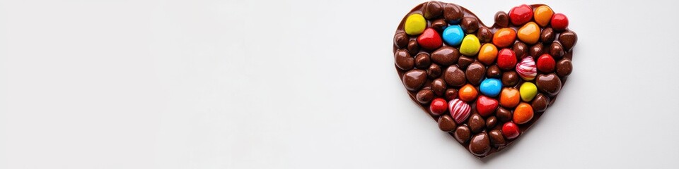 Candy hearts on a white background. Selective focus