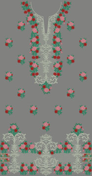 Indian Embroidery Neck and Border Design, Pattern, Patch, Embroidery Designs, Women Shirt Designs, Embroidery Allover Designs Embroidery Illustration, for Textile Clothing Design Manual artwork