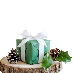 christmas gift box with ribbon