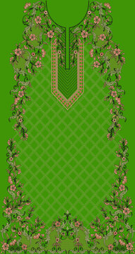 Indian Embroidery Neck and Border Design, Pattern, Patch, Embroidery Designs, Women Shirt Designs, Embroidery Allover Designs Embroidery Illustration, for Textile Clothing Design Manual artwork