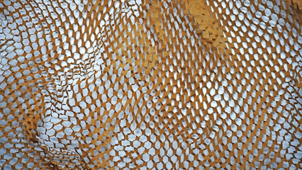 Abstract Hexagonal Pattern in Brown and White with Textured Mesh Design