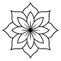 Line Art Vector Nasturtium Flower Mandala