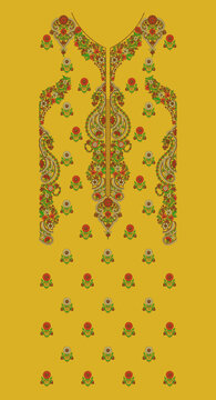 Indian Embroidery Neck and Border Design, Pattern, Patch, Embroidery Designs, Women Shirt Designs, Embroidery Allover Designs Embroidery Illustration, for Textile Clothing Design Manual artwork
