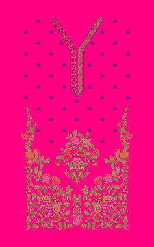 Indian Embroidery Neck and Border Design, Pattern, Patch, Embroidery Designs, Women Shirt Designs, Embroidery Allover Designs Embroidery Illustration, for Textile Clothing Design Manual artwork