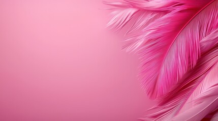 Obraz premium A pink feather on a pink background