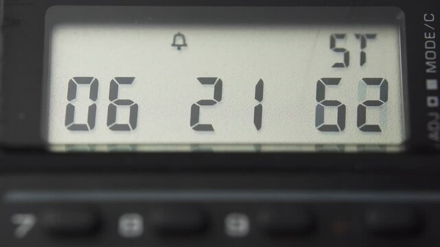 Retro Digital Watch Display With Running Digits 
