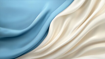 Fototapeta premium A blue and white fabric with folds and folds