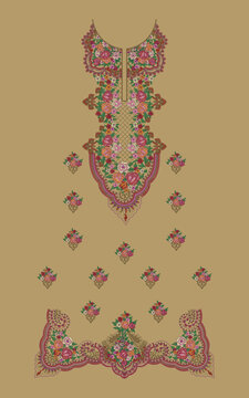 Indian Embroidery Neck and Border Design, Pattern, Patch, Embroidery Designs, Women Shirt Designs, Embroidery Allover Designs Embroidery Illustration, for Textile Clothing Design Manual artwork
