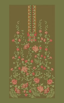 Indian Embroidery Neck and Border Design, Pattern, Patch, Embroidery Designs, Women Shirt Designs, Embroidery Allover Designs Embroidery Illustration, for Textile Clothing Design Manual artwork