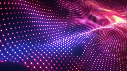 Obraz premium Abstract Pink and Blue Light Wave Tunnel