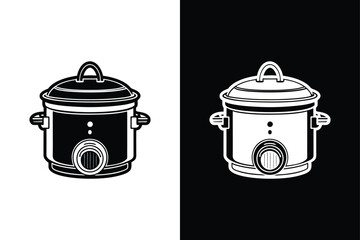 Slow cooker icon vector on White Background ,Vector Art Illustration on white background.