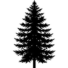 Minimalist Pine Tree Silhouette Line Art Vector