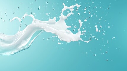 A splash of milk on a blue background