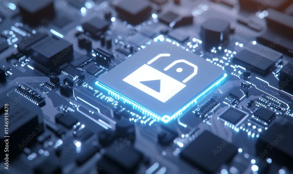 Poster environmental energy technology concept with eco battery symbol on a microchip. white neon data flow