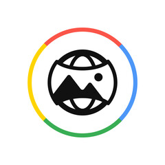 Landscape Icon in Circular Frame
