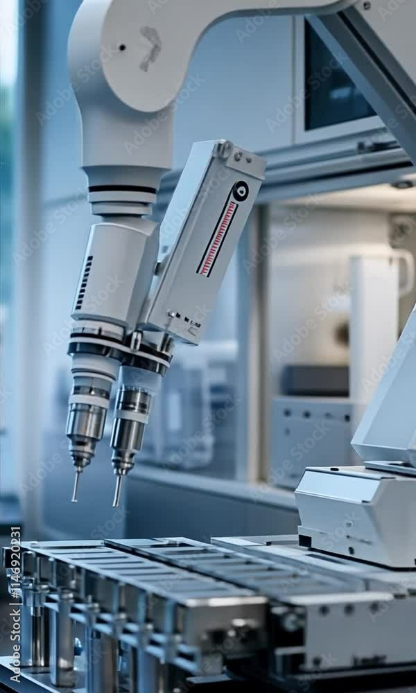 Poster robotic arm in laboratory precision tools and advanced technology driving automation and innovation 