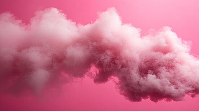 Pink background with white smoke cloud.