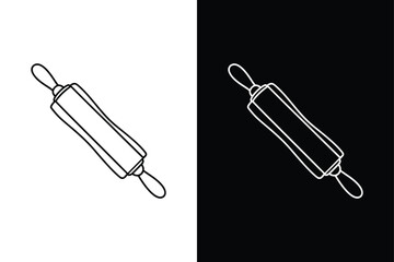 Rolling pin icon vector on White Background ,Vector Art Illustration on white background.