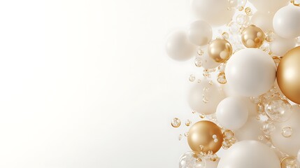 Minimal floating balloons on soft smooth gradient background with space for text