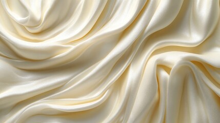 Fototapeta premium Creamy Beige Silk Draped Fabric Texture