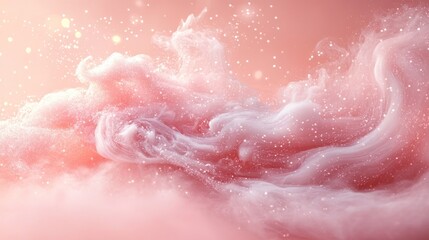 Fototapeta premium Pink and white swirling smoke with sparkle.