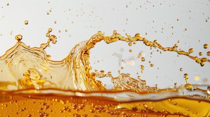 Amber Liquid Splash: Dynamic Photography of a Golden Beverage