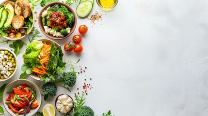 Flavorful cuisine arranged neatly with a clean backdrop, perfect for your text overlay