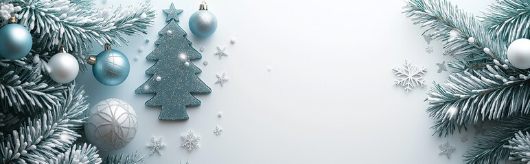 christmas tree branches with snow