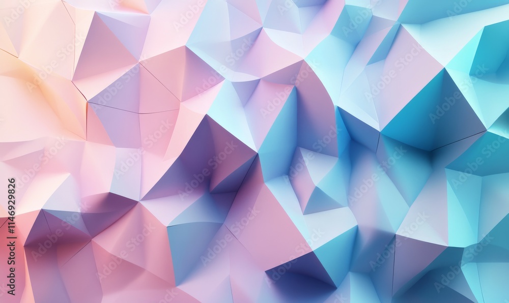 Aufkleber pastel colored tech background with a geometric 3d structure. clean, minimal design with simple futu