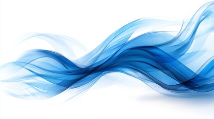 Naklejka premium A blue wave on a white background