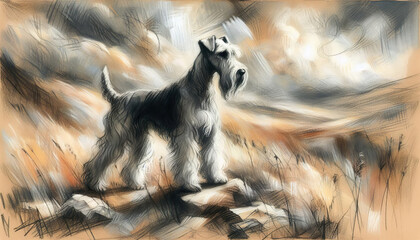 Artistic illustration of a dog