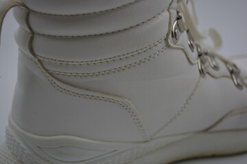 Things, household items, white shoes with an interesting sole, white laces. An unwashed, old, worn...