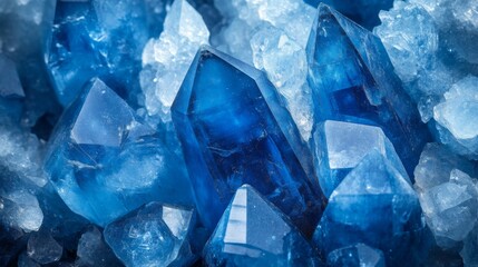 Vivid Blue Crystal Cluster Glistens Beautifully