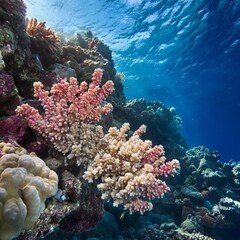 Naklejka premium Hard corals of the Red Sea, Egypt Sharm El Sheikh 