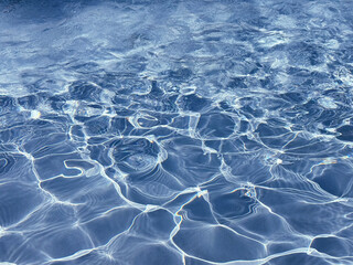 Blue water clear aqua rippled surface.