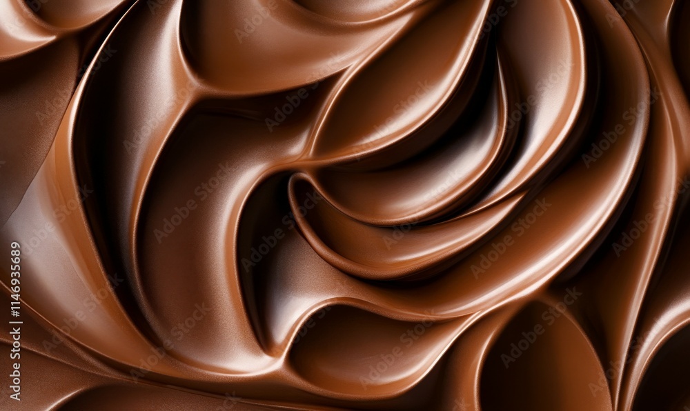 Poster elliptical forms rotating in dynamic symmetry, shaded in chocolate mocha mousse tones with high deta