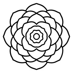 Ranunculus Flower Mandala Art Vector