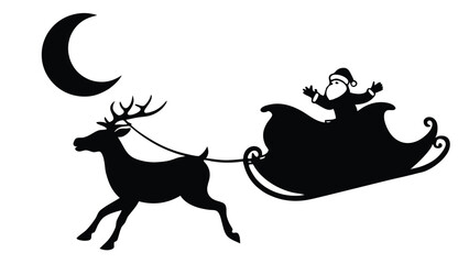 Reindeer Pulling Santa's Sleigh