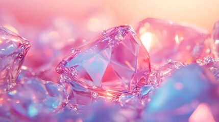 Pink and Blue Iridescent Crystals Sparkle Brightly