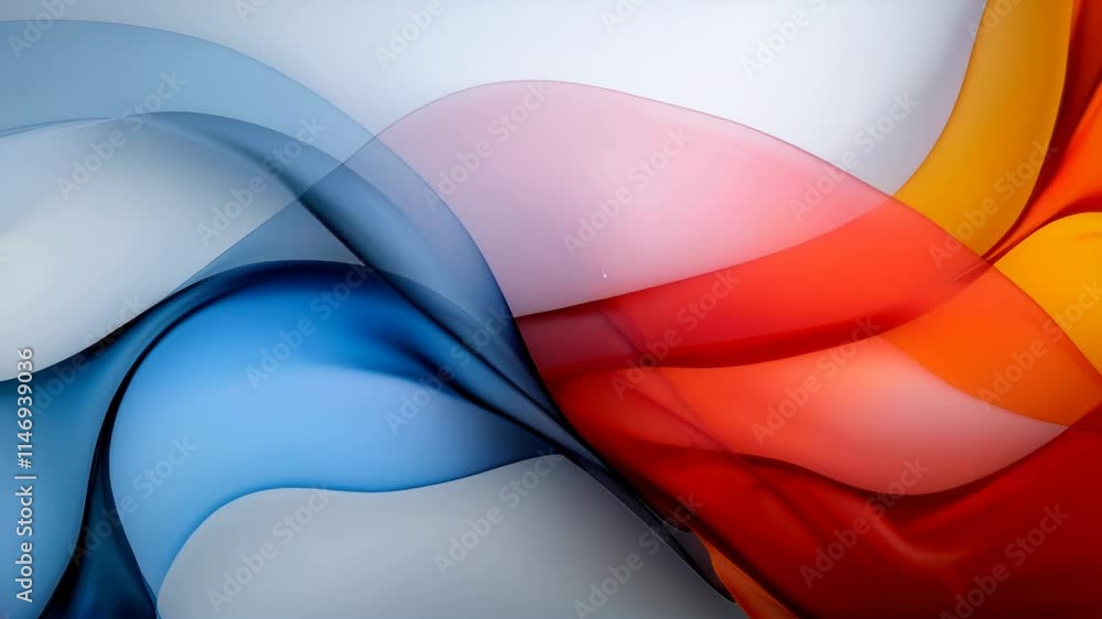 Poster This captivating display features colorful flowing patterns that create an engaging interplay of red, blue, and orange hues, highlighting artistic expression through smooth curves.