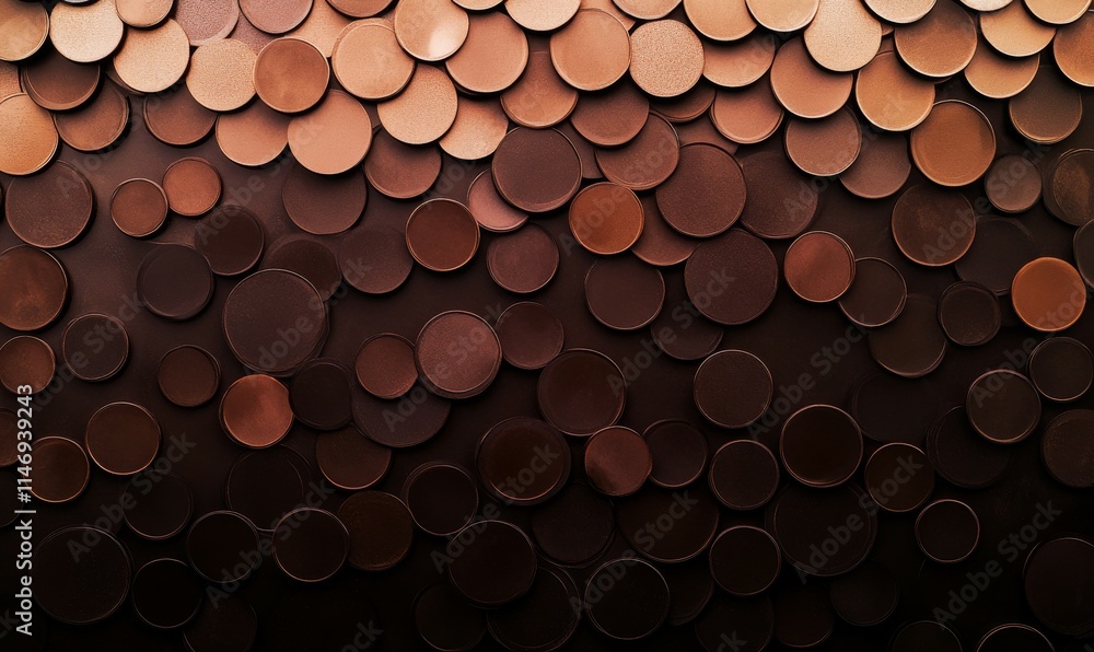 Poster gradually fading circles creating an ombre effect in deep chocolate and light mocha hues.