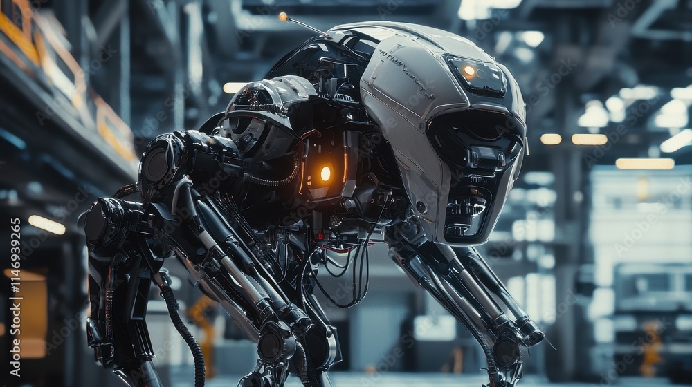 Aufkleber advanced robotic system with futuristic design and integrated smart technology in industrial setting