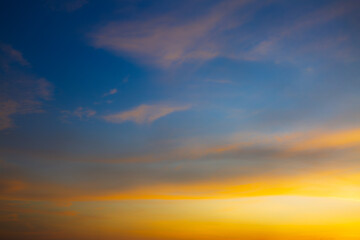 Sunset sky for background or sunrise sky and cloud at morning,Clouds and sky in the morning