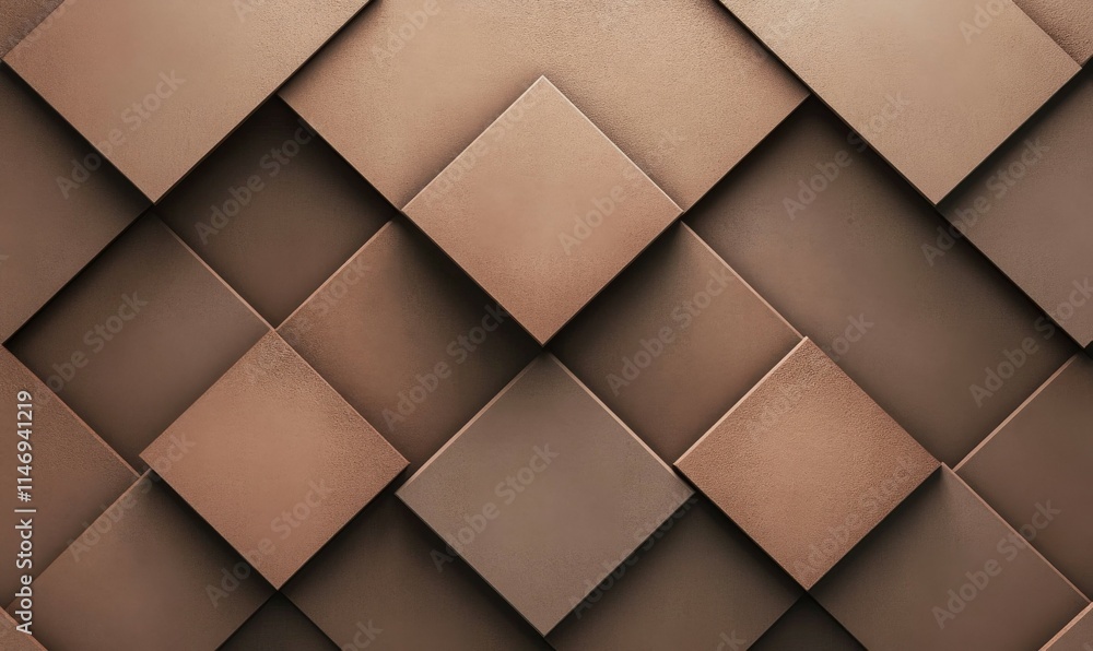 Poster overlapping diamond shapes with a textured mocha mousse finish, set against a minimalistic backgroun